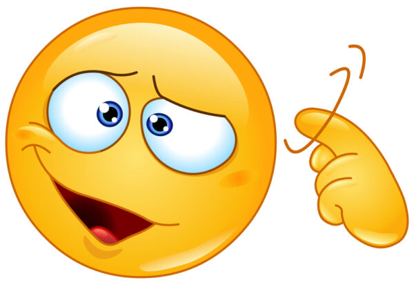 Emoticon showing a screw loose sign by twisting his finger into temple. You are crazy sign.
