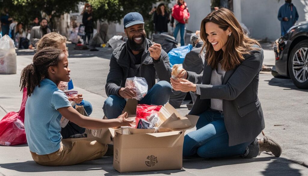 Jennifer Garner caring for the homeless