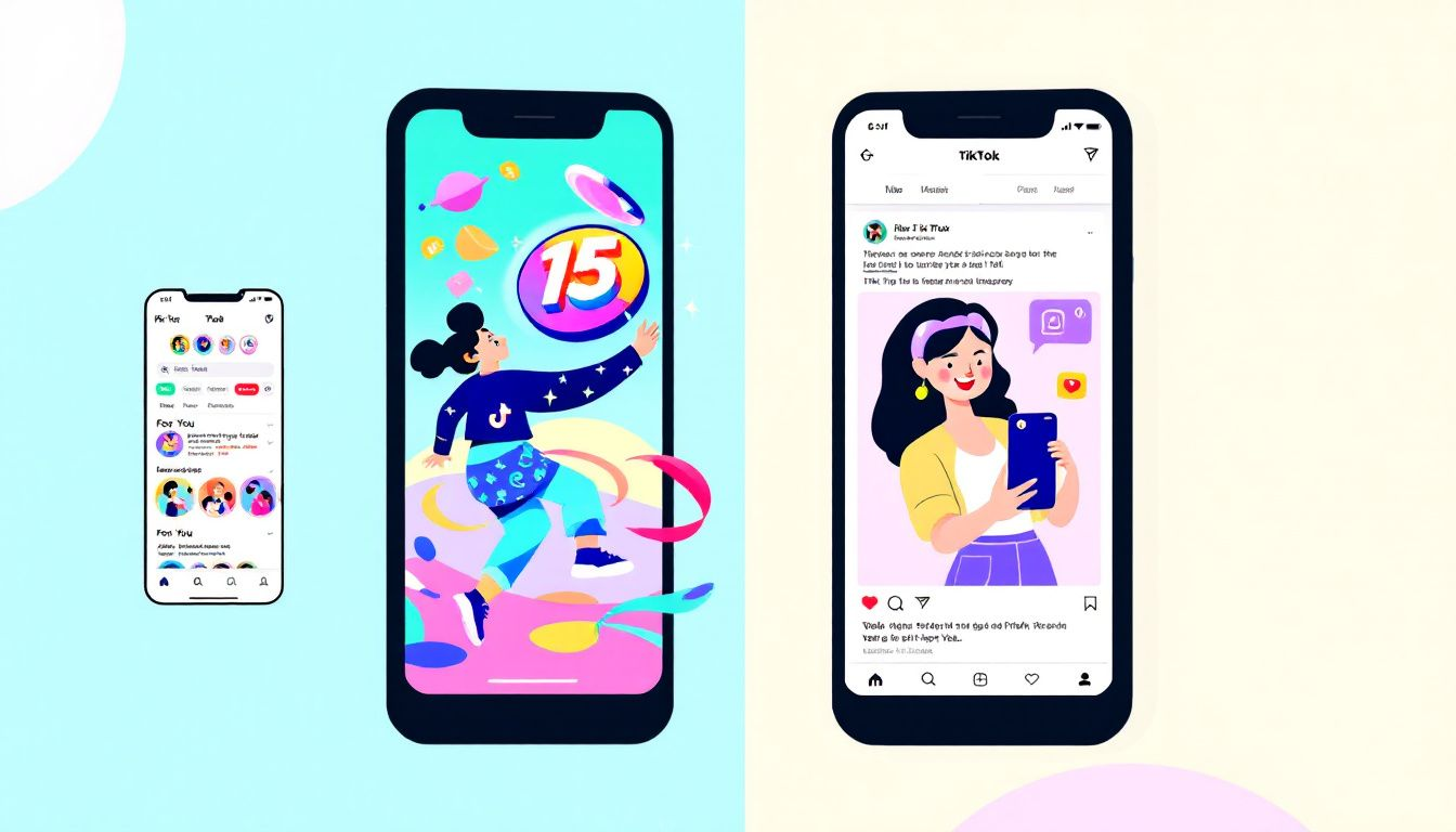 A comparison of TikTok and Instagram showing their unique features.